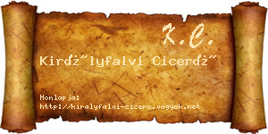 Királyfalvi Ciceró névjegykártya